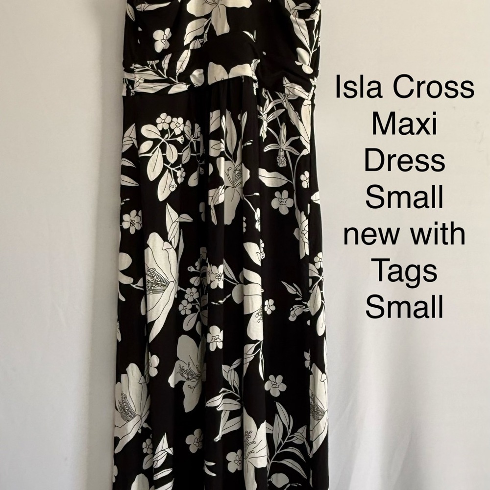 Floral Black and White Maxi Dress